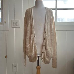 J. Crew Cream Button-Up Sweater